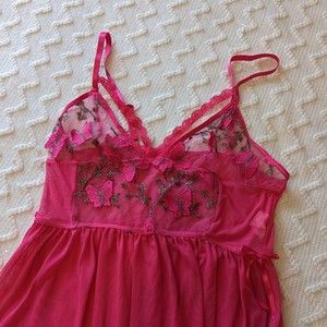 Pink Butterfly Floral Babydoll and Panties Set XL